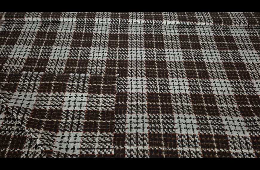 Boucle with Medium Checkers Wool Multi-Colored - 150cm